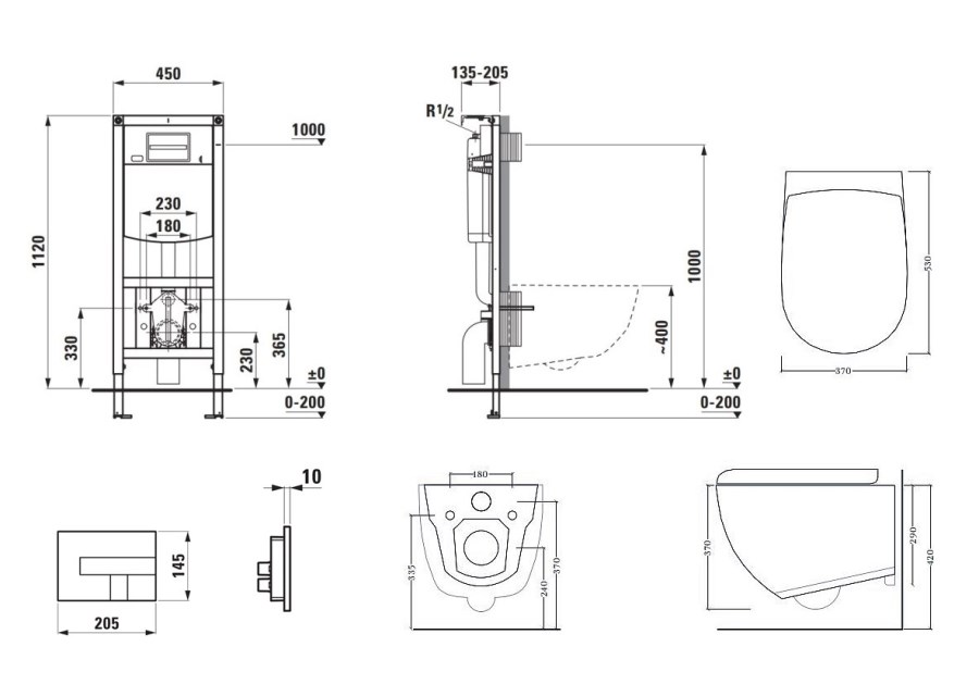 ARTCERAM FILE 2.0 závěsné WC s montážním prvkem Laufen Ineo CW102, Rimless splachování, SoftClose sedátko, chromové tlačítko