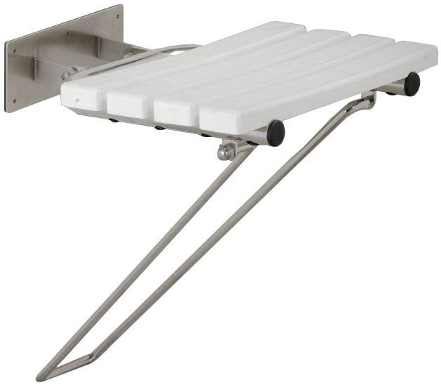 AZP BRNO REHA sedátko do sprchy, sklopné, broušená nerez ocel/bílá